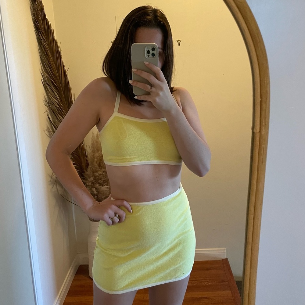 Bright yellow terry festival set